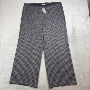 J. Jill Ponte Full Leg Pants Women’s 3X Gray Plaid Pull On Academia Preppy